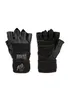 A pair of black weightlifting gloves with wrist wraps, shown from a front view. Produktbild-Vorschau