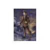 An illustration of a man in a suit and hat holding a cane and a pocket watch. Produktbild-Vorschau
