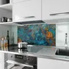 Küchenrückwand Spritzschutz Glas mit Motiv Blaue Maserung Produktbild-Vorschau 2