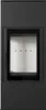 A front view of a black modern fireplace. Produktbild-Vorschau