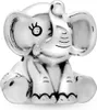 A silver charm in the shape of a baby elephant. Podgląd zdjęcia produktu