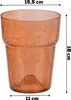 A close-up of an orange glass flower pot with a cracked texture, showing its dimensions. Náhled obrázku produktu