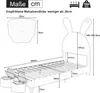 Letto imbottito 90x200, con due sgabelli, LED, orecchie da Anteprima dell’immagine prodotto 7