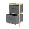 Grauer Holzschrank mit zwei Schubladen 46 cm Produktbild-Vorschau 16