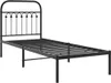 vidaXL Rama łóżka z zagłówkiem metalowa czarna 80x200 cm Podgląd zdjęcia produktu 3