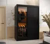 A modern bedroom with a black sliding door wardrobe. Produktbild-Vorschau
