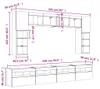 vidaXL 8-tlg. TV-Wohnwand mit LED-Leuchten Betongrau Produktbild-Vorschau 7