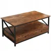 A coffee table with a rustic wood finish and black metal frame. Náhľad obrázku produktu