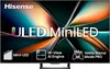 A Hisense ULED MiniLED television screen displaying abstract colorful graphics and feature callouts. Voir les images du produit
