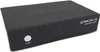 A black GigaBlue UHD Trio 4K PRO receiver is shown from a diagonal front-left angle on a white background. Produktbild-Vorschau