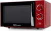 A red Orbegozo microwave oven is shown from a front-side angle against a white background. Anteprima dell’immagine prodotto