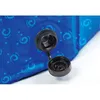 A close-up view of a blue dog pool with a black cap and valve. Produktbild-Vorschau