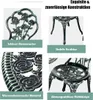 A collage of images showcasing a bistro set with rose motifs, highlighting its design and material. Produktbild-Vorschau