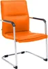 An orange cantilever chair with black armrests and chrome legs, presented against a white background. Anteprima dell’immagine prodotto