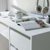 Bureau avec tiroirs BELLA blanc brillant 110x77x55 Table de Voir les images du produit 3