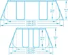 Diagrams showing dimensions of two different sizes of rectangular above-ground pools. Produktbild-Vorschau