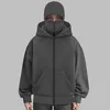 ASKSA Balaclava Zip Hoodie Men Women Unicoloured Hoodie Náhled obrázku produktu 2