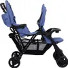 vidaXL Tandem-Zwillingskinderwagen Marineblau Stahl Produktbild-Vorschau 3