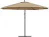 vidaXL Svetelný dáždnik s hliníkovou tyčou 350 cm Taupe Náhľad obrázku produktu 4