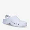 A white safety clog is shown against a white background. Produktbild-Vorschau