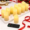 12er LED-Teelichter mit schwankender Flamme–Aufladbare Produktbild-Vorschau 1