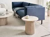 BELIANI Beistelltisch Beige MDF Platte Travertinoptik ø 50 Produktbild-Vorschau 2