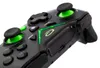 A close-up, angled view of a black and green wireless gamepad against a white background. Podgląd zdjęcia produktu