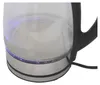 A close-up view of the base and lower part of a glass electric kettle. Produktbild-Vorschau