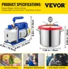 VEVOR 3 CFM vakuová pumpa 1,5 galonová vakuová komora Náhled obrázku produktu 7