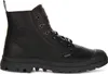 A black leather Palladium boot shown from the side. Náhľad obrázku produktu