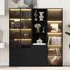 Merax Glasvitrine mit Glastür, Regale, Schubladen, Produktbild-Vorschau 2
