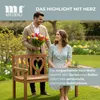 Gartenbank Teak Sitzbank 120cm mit Motiv Herz Produktbild-Vorschau 2