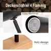 ZMH reflektor sufitowy 4 płomienie drewniana lampa sufitowa Podgląd zdjęcia produktu 8