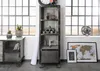MASSIVMOEBEL24.DE Vitrine Mango 60x40x180 grau lackiert Produktbild-Vorschau 3