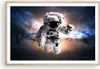 Gerahmtes Poster - Rahmen in heller Eiche - Astronaut Erde Produktbild-Vorschau 1