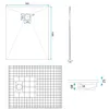 Technical drawing and dimensions of a shower tray. Produktbild-Vorschau