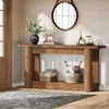 A console table with decorative items and storage baskets in a hallway. Podgląd zdjęcia produktu