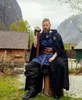 Wikinger Umhang mit Wolfsstickerei Schwarz "Alpha" Produktbild-Vorschau 3