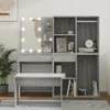 vidaXL Schminktisch-Set mit LED Grau Sonoma Holzwerkstoff Produktbild-Vorschau 2