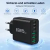 65W USB-C GaN Ladegerät mit 2m USB-C Ladekabel (20W) – Produktbild-Vorschau 5