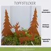 4er Set Elch & Tanne, Rostoptik Gartenstecker  , Produktbild-Vorschau 3