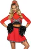 Hochwertiges Cheerleader-Damenkostüm rot-schwarz-weiss - Produktbild-Vorschau 1