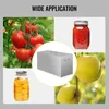 A collage of images showing tomatoes on the vine, a jar of tomato sauce, canned peaches, and a stainless steel canning pot, with the text 'WIDE APPLICATION' at the top. Podgląd zdjęcia produktu