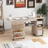 COSTWAY 2 w 1 – składane biurko z szafką na maszynę do Podgląd zdjęcia produktu 9