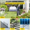A collage of images showing outdoor handrails in various settings: a garden, a home staircase, a porch, and a hotel entrance. Anteprima dell’immagine prodotto