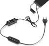 A black LED lamp power adapter with a controller and a European plug, shown on a white background. Anteprima dell’immagine prodotto