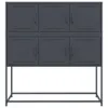 vidaXL Sideboard Anthrazit 100,5x39x107 cm Stahl Produktbild-Vorschau 6