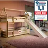 Hochbett mit Rutsche 90x200 cm, Hausbett, Etagenbett mit Produktbild-Vorschau 1