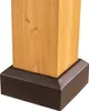 A close-up view of the base of a wooden post with a dark brown metal base cover. Produktbild-Vorschau