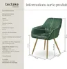 Chaise MARILYN en velours matelassé - vert foncé/or, Lot de Voir les images du produit 6